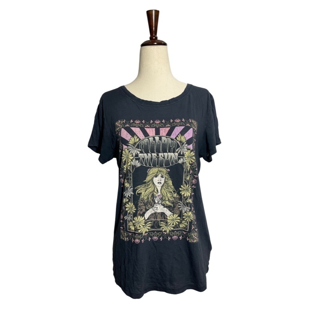 Spell โข Follow The Sun Stevie Nicks Washed Black Tee Shirt RARE S - Picture 4 of 10